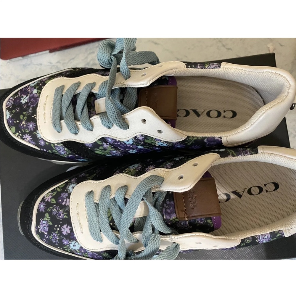 Coach G3613 Floral Sneakers Size 7B